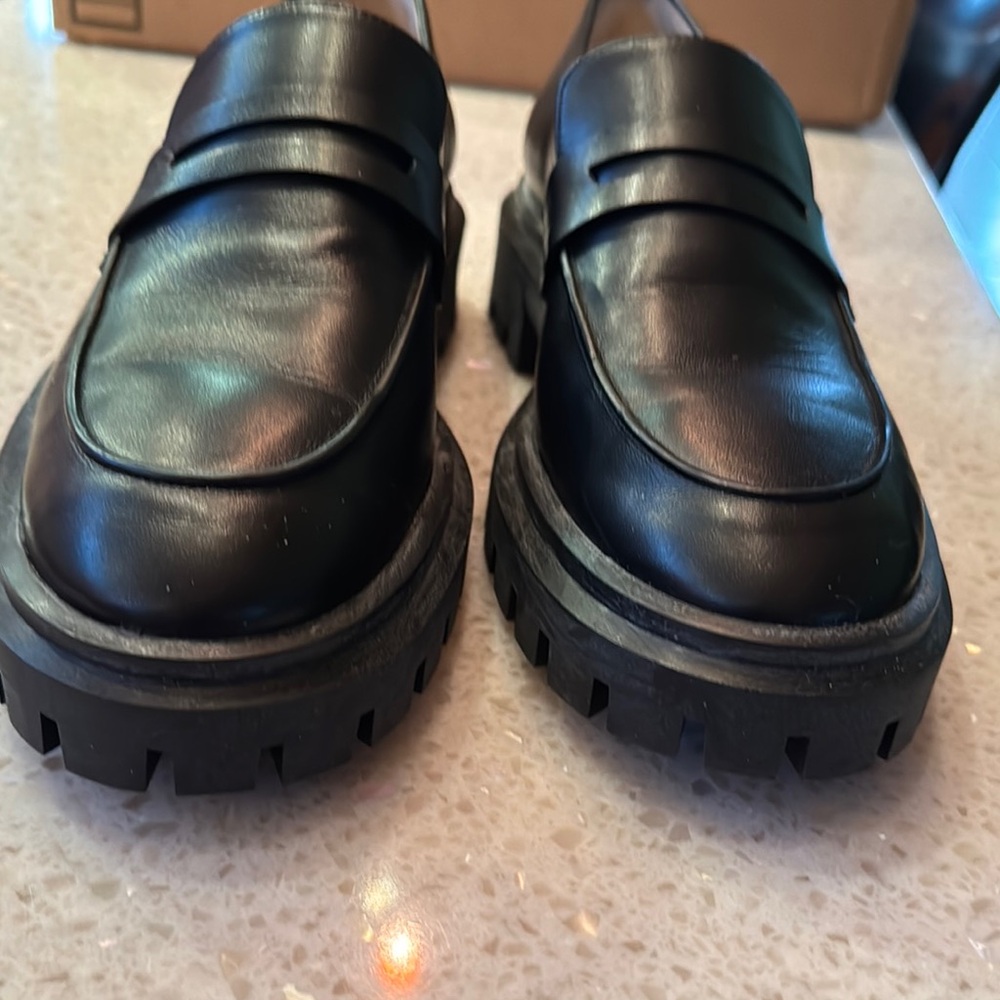 Stuart Weitzman Black Leather Loafers - Picture 4 of 11